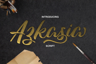 Azkasia Typeface Review: Painterly Brush Script for Digital Branding